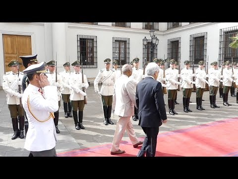 شاهد مراسم استقبال الرئيس الشيلي لنظيره الهندي