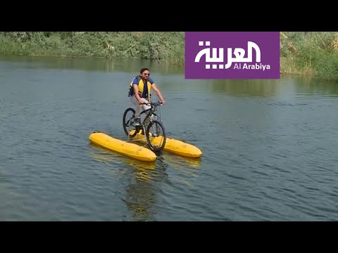 شاهد دراجات هوائية للمرة الأولى فوق مياه نهر النيل