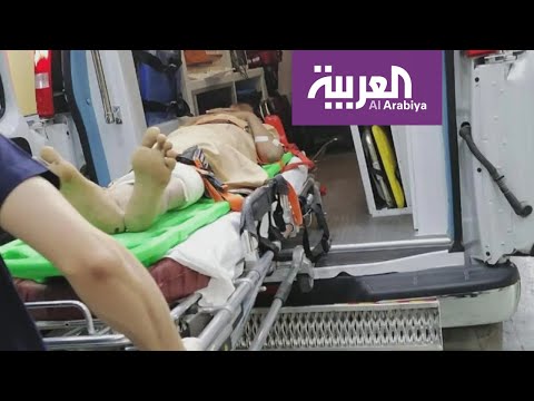 شاهد وصول جرحى من محافظة الجوف اليمنية إلى مستشفيات السعودية